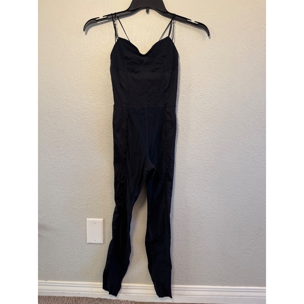 Nike Yoga Dri-FIT Jumpsuit Black Spaghetti Strap Bodysuit XS
